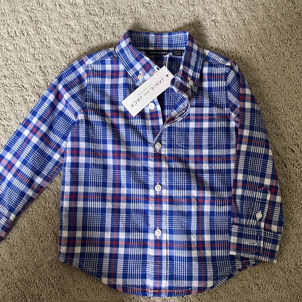 Janie and Jack plaid button up